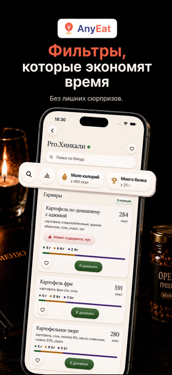 Экран AnyEat